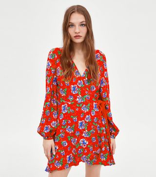 Zara + Floral Print Dress