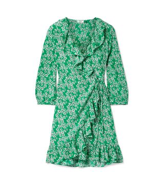 Rixo London + Abigail Ruffled Floral-Print Silk Wrap Mini Dress