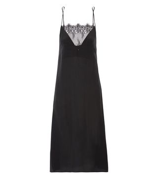 Anine Bing + Lace-Trimmed Washed-Silk Dress