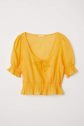 H&M + Airy Blouse With Smocking