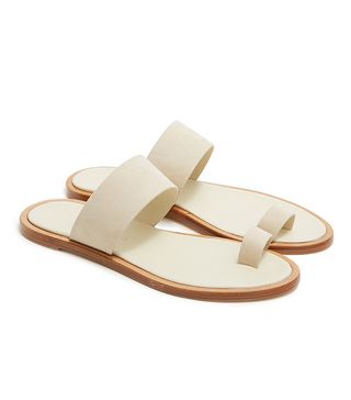 Woman by Common Projects + Minimalist Suede Sandal in Sand