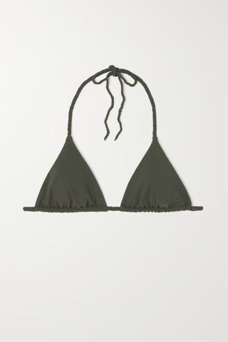 Toteme + + Net Sustain Braided Halterneck Recycled Triangle Bikini Top