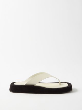 The Row + Ginza Leather and Suede Sandals
