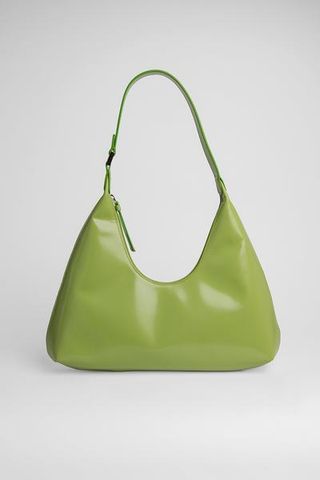 BY FAR + Amber Lime Green Semi Patent Leather