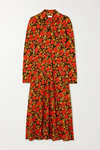Rosetta Getty + Floral-Print Stretch-Jersey Shirt Dress