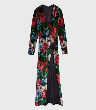 Zara + Printed Velvet Kimono