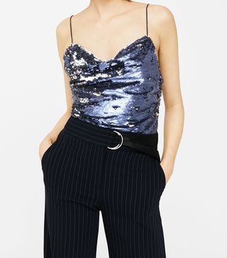 Mango + Sequined Strap Top