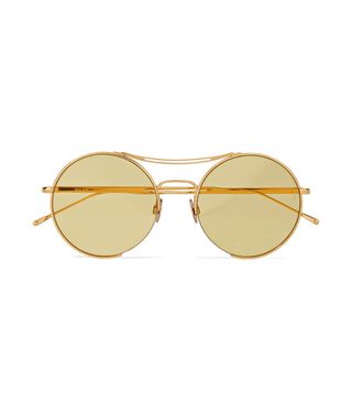 Sunday Somewhere + Goldie Round-Frame Gold-Tone Sunglasses