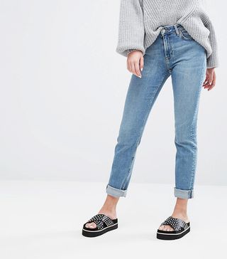 Weekday + Way Mid-Rise Stretch Straight-Leg Jeans