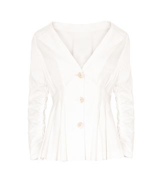 Pixie Market + Bianca Linen Button Cinched-Waist Jacket