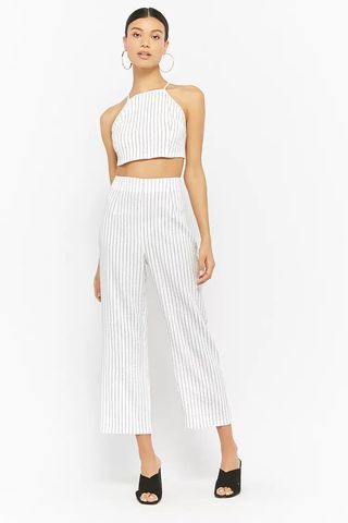 Forever 21 + Pinstriped Crop Top & Pants Set