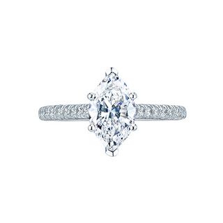 Tacori + Petite Crescent, White Gold With Marquise Diamond