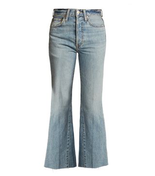 Re/Done + The Leandra High-Rise Flared Cropped Jeans