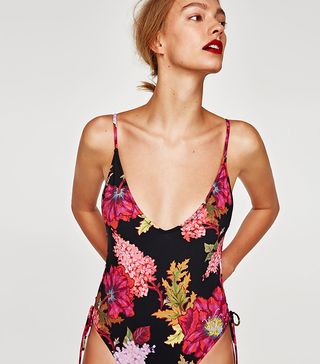 Zara + Swimsuit With Side Knots