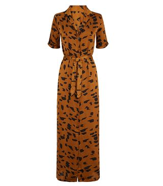 New Look + Urban Bliss Brown Animal Print Maxi Shirt Dress