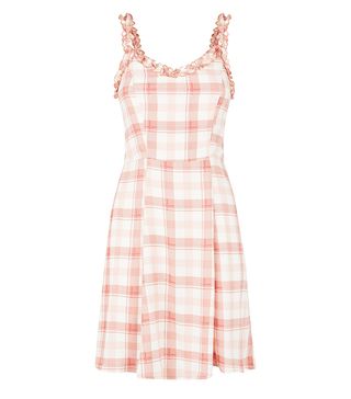 New Look + White Check Frill Trim Sundress