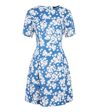 New Look + Blue Daisy Print Smock Dress