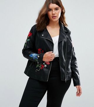 Forever 21 + Plus Size Floral Moto Jacket