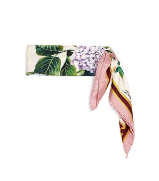 Dolce 
Gabbana + Floral-Print Silk-twill Scarf