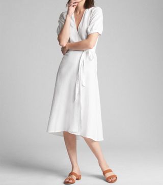 Gap + Wrap Midi Dress in Linen