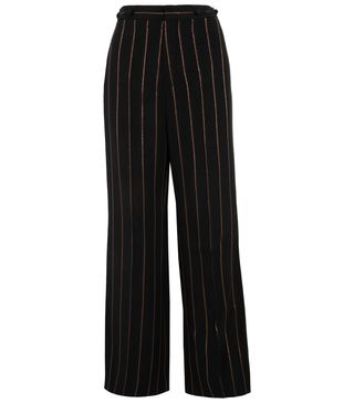 Chloé + Metallic Striped Crepe Wide-leg Pants