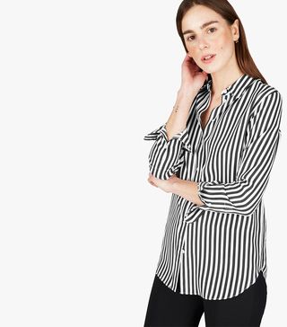 Everlane + Relaxed Silk Shirt by Everlane in Bold Stripe
