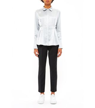 Topshop + Darted Sandwashed Silk Blouse by Boutique