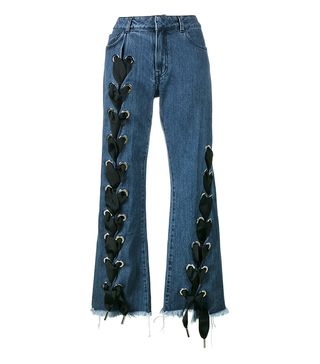 Marques'Almeida + Lace-Up Wide-Leg Jeans