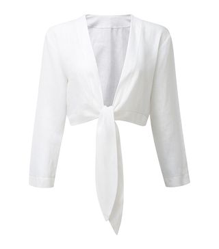 Lisa Marie Fernandez + Tie White Linen Blouse