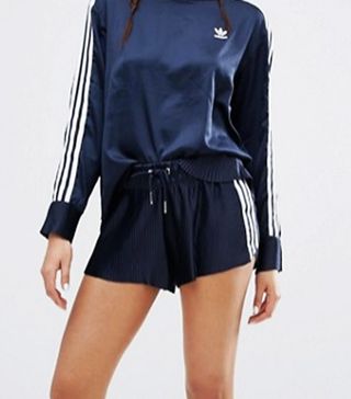 Adidas Originals + Adicolor Deluxe Pleated Mini Shorts