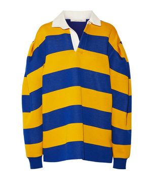 Marc Jacobs + Oversized Pleated Striped Jersey Shirt