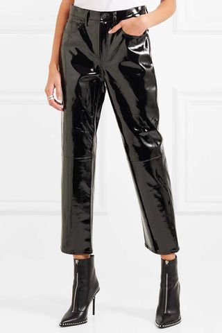 Rag 
Bone + Patent-Leather Straight-Leg Pants