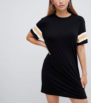 Pretty Little Thing + Sleeve Stripe T-Shirt Dress