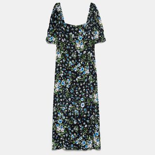 Zara + Floral Dress With Split