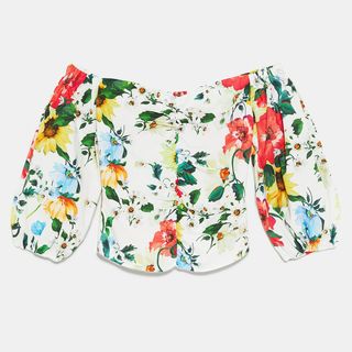 Zara + Floral-Print Top