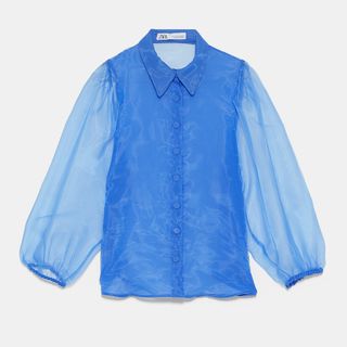 Zara + Puff-Sleeve Blouse