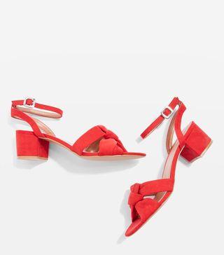 Topshop + Dandy Red Two Part Sandals