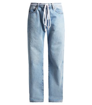 Off White + Low-Slung Boyfriend Denim Jeans