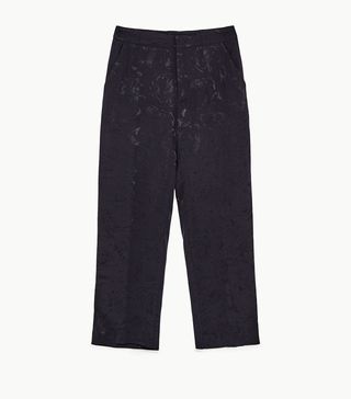 Zara + Loose-Fitting Jacquard Trousers