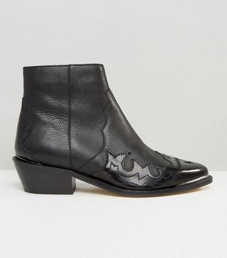 ASOS + Artessa Leather Western Ankle Boots
