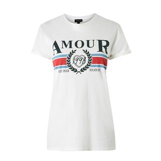 Topshop + Amour Slogan T-Shirt