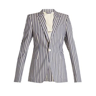 Connolly + Striped Single-Breasted Cotton Jacket