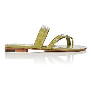 Manolo Blahnik + Susa Snakeskin Slide Sandals