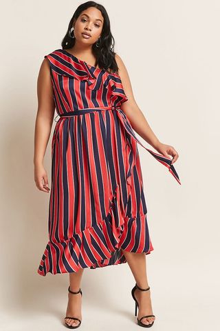 Forever 21 + Stripe One-Shoulder Dress