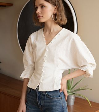 Pixie Market + La Chemise Covered Button Shirt