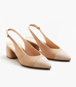 Mango + Texture Pointed Slingback Shoes