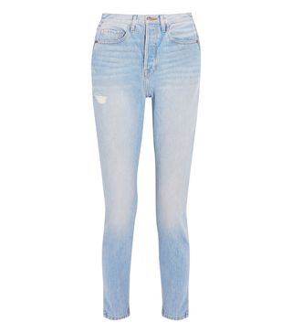 Frame + Le Original Skinny Distressed High-Rise Straight-Leg Jeans