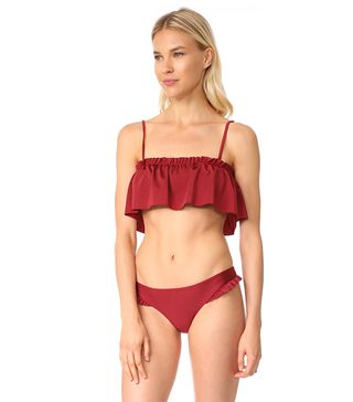 Minkpink + Rosa Ruffle Strapless Swim Top