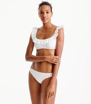 J.Crew + Ruffle Bikini Top in Italian Matte