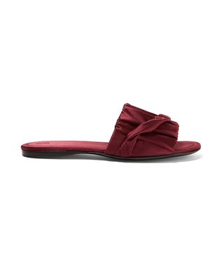 The Row + Ellen Ruched Satin Slides